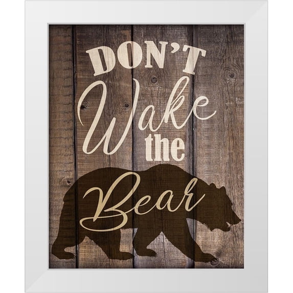 Bailey, Ann 26x32 White Modern Wood Framed Museum Art Print Titled - Dont Wake the Bear