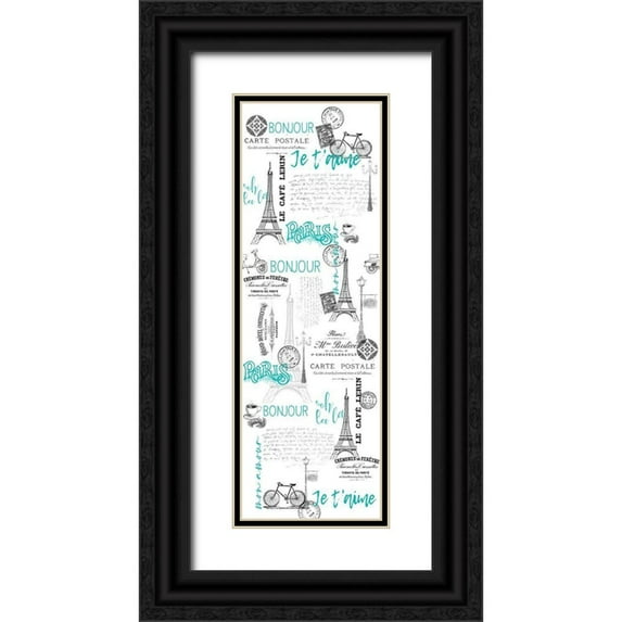 Bailey, Ann 9x18 Black Ornate Wood Framed with Double Matting Museum Art Print Titled - Bonjour