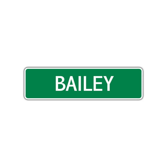 Bailey Girls Children Name Letter Printed Label Indoor Outdoor Unique Wall Plaque Decoration Aluminum Metal Sign 4"x13.5"