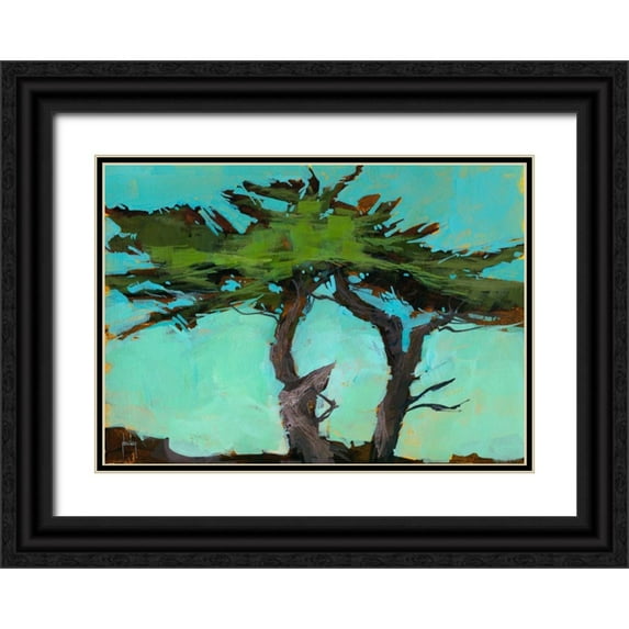 Bailey, Paul 14x11 Black Ornate Wood Framed with Double Matting Museum Art Print Titled - Cypresses