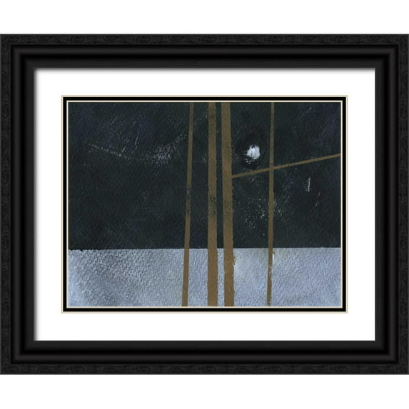 Bailey, Paul 14x12 Black Ornate Wood Framed with Double Matting Museum Art Print Titled - Four Trees and the Moon I