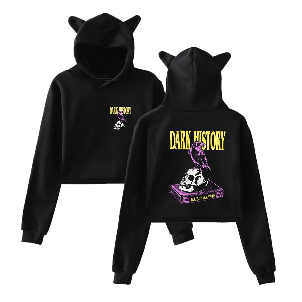 Bailey Sarian Cat Cropped Hoodies Dark History Merch Unisex long