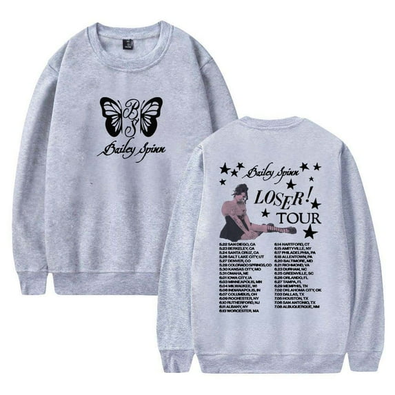 Bailey Spinn Loser Tour 2025 Merch Sweatshirt Women Men Casual Crewneck Long Sleeve Pullover Clothes