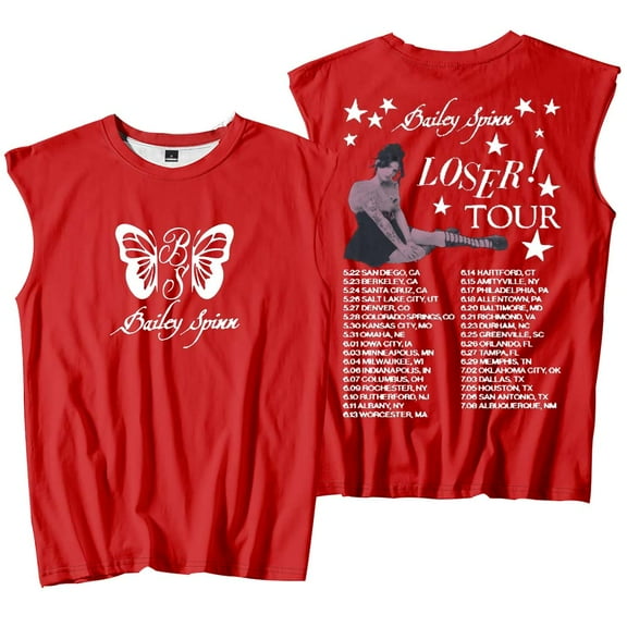 Bailey Spinn Loser Tour 2025 Merch Tank Tops Sleeveless Sport Vest Women Men Outdoor Sportwear