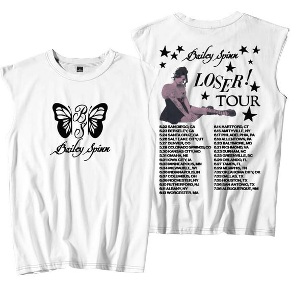 Bailey Spinn Loser Tour 2025 Merch Tank Tops Sleeveless Sport Vest Women Men Outdoor Sportwear