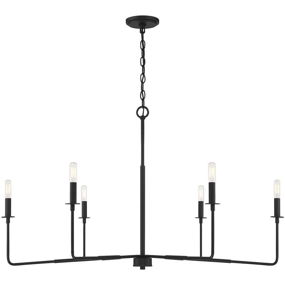 Bailey Street 6-Light Contemporary Matte Black Chandelier