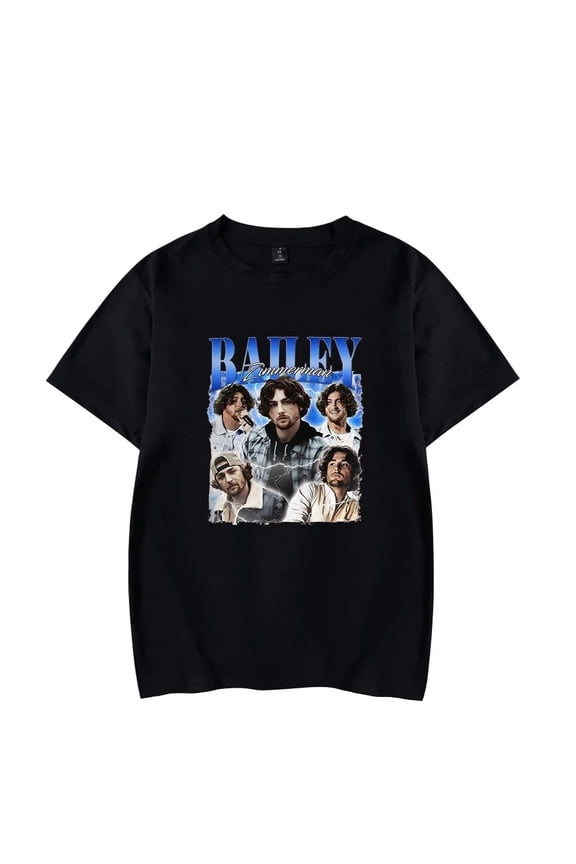 Bailey Zimmerman Country Music Tour T-shirts Merch pop graphics print Crewneck Unisex Trend Casual Short Sleeve Top