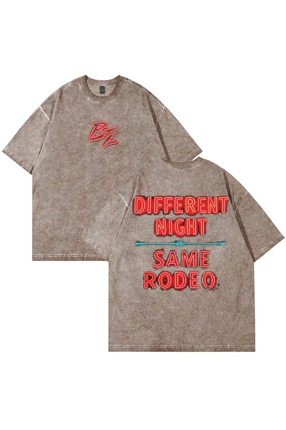 Bailey Zimmerman DNSR Neon Sign T-Shirt Cotton Wash Tee Women Men Short Sleeve Casual Crewneck Tee