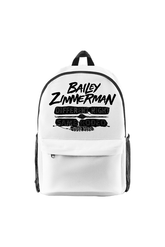 Bailey Zimmerman Different Night Same Rodeo 2026 Tour Backpack Unisex Fashion Shoulders Bag Casual Daypacks