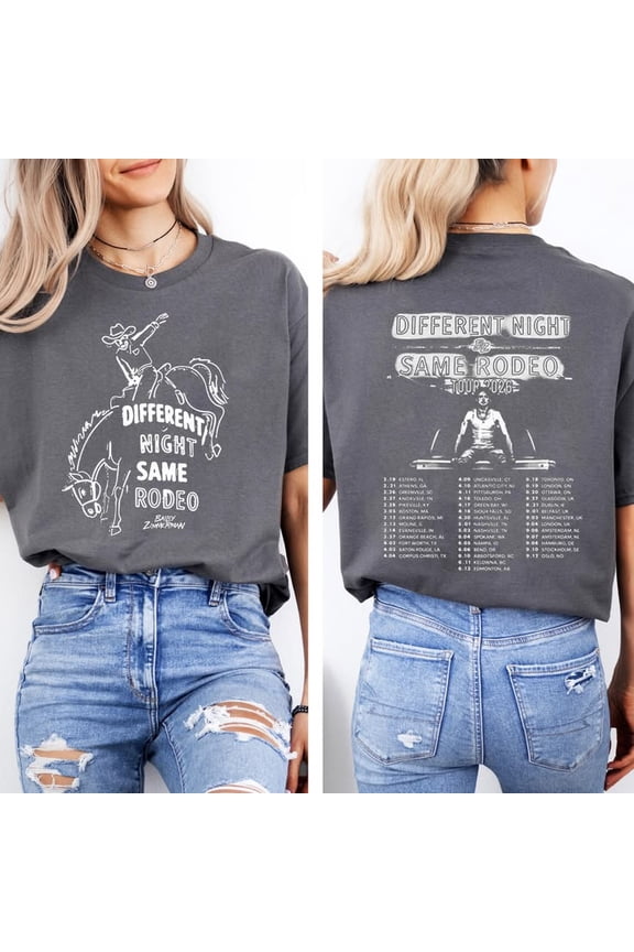 Bailey Zimmerman Different Night Same Rodeo 2026 Tour New T-shirt Sizes S-5XL