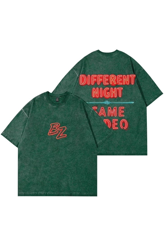 Bailey Zimmerman Different Night Same Rodeo Different Night Vintage Wash T-Shirt – Unisex Cotton Short Sleeve Casual Streetwear Top for Fan Support