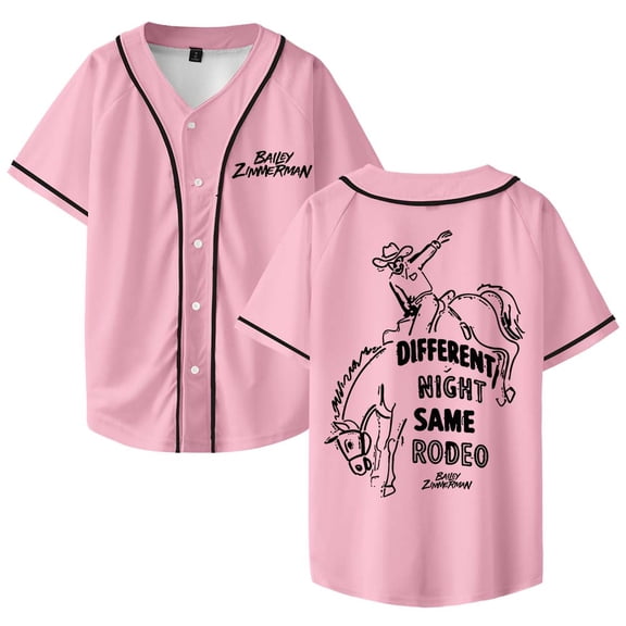 Bailey Zimmerman Different Night Same Rodeo Merch Baseball Jersey Shirt V-Neck Women Men Short Sleeve Streetwear Clothes