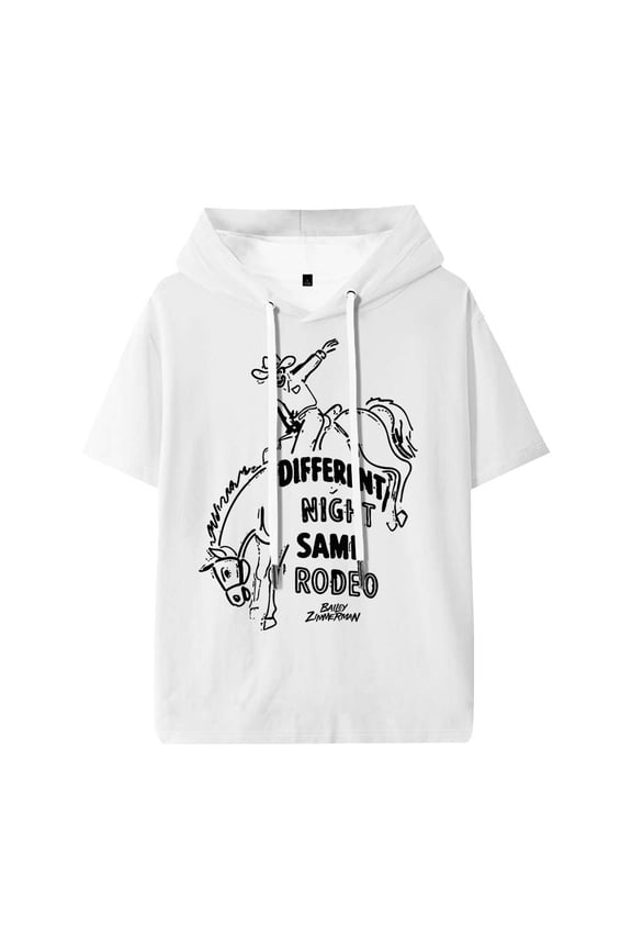 Bailey Zimmerman Different Night Same Rodeo Merch Hooded T-Shirts Casual Women Men Short Sleeve Tee Clothes