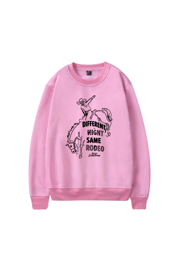 Bailey Zimmerman Different Night Same Rodeo Merch Sweatshirt Women Men Casual Crewneck Long Sleeve Pullover Clothes