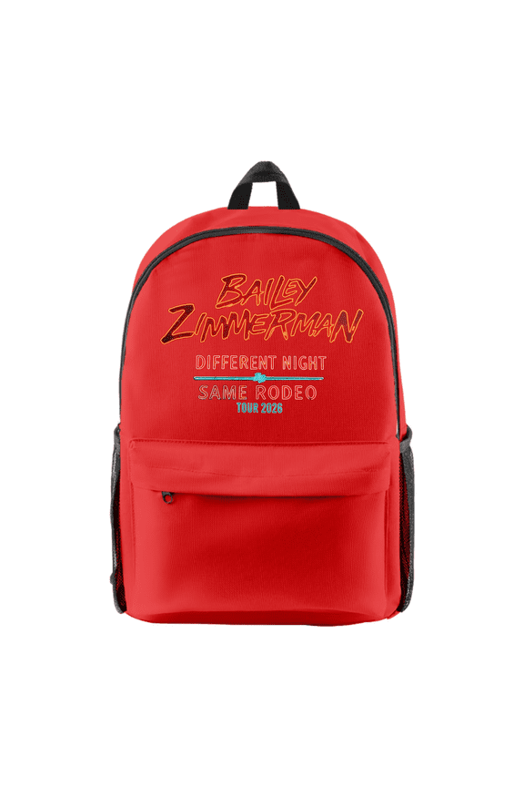 Bailey Zimmerman Different Night Same Rodeo Neon Sign Merch Backpack – Unisex Oxford Graphic Casual Streetwear Travel Daypack for Fan Support
