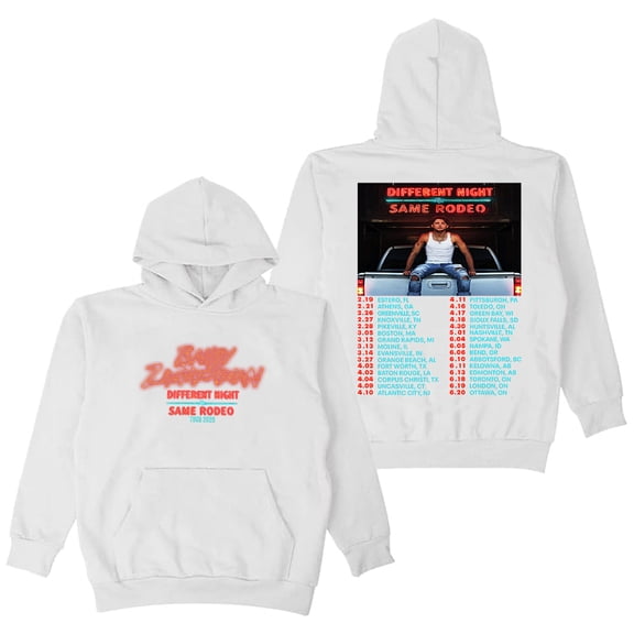 Bailey Zimmerman Different Night Same Rodeo Tour 2026 Hoodie Long Sleeve Women Men Hooded Sweatshirt