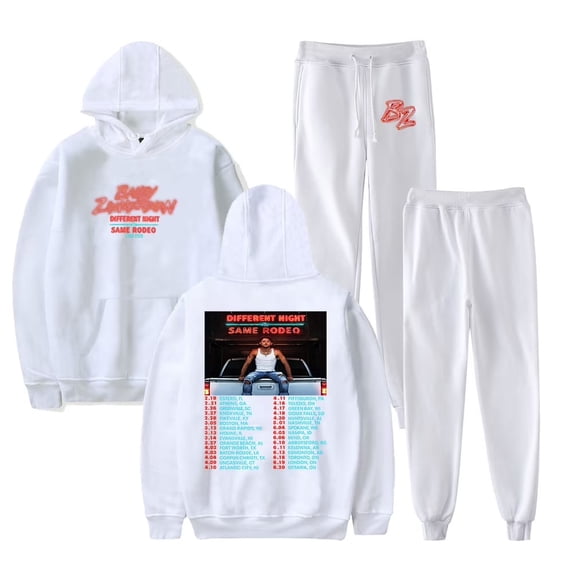 Bailey Zimmerman Different Night Same Rodeo Tour 2026 Print Hoodie Jogger Set - Unisex 2-Piece Casual Pullover Sweatshirt Pants for Fan Support