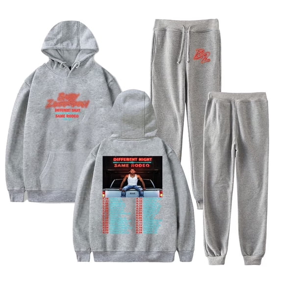 Bailey Zimmerman Different Night Same Rodeo Tour 2026 Print Hoodie Jogger Set - Unisex 2-Piece Casual Pullover Sweatshirt Pants for Fan Support