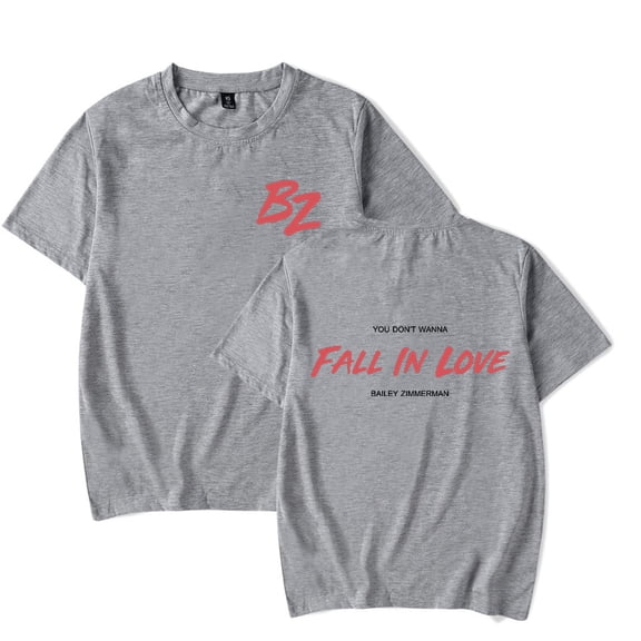 Bailey Zimmerman Fall In Love Merch T-shirt Short Sleeve Women Men Summer Tee Top Tshirt
