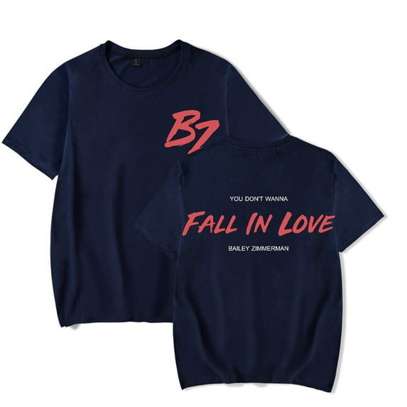 Bailey Zimmerman Fall In Love Merch T-shirt Short Sleeve Women Men Summer Tee Top Tshirt