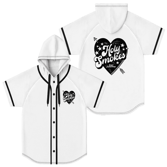Bailey Zimmerman Holy Smokes Heart Baseball Jersey Women Men Hooded Short Sleeve Shirt Casual Trendy T-shirt