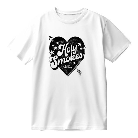 Bailey Zimmerman Holy Smokes Heart Cotton T-shirt Women Men Short Sleeve Crewneck Fashion Tee