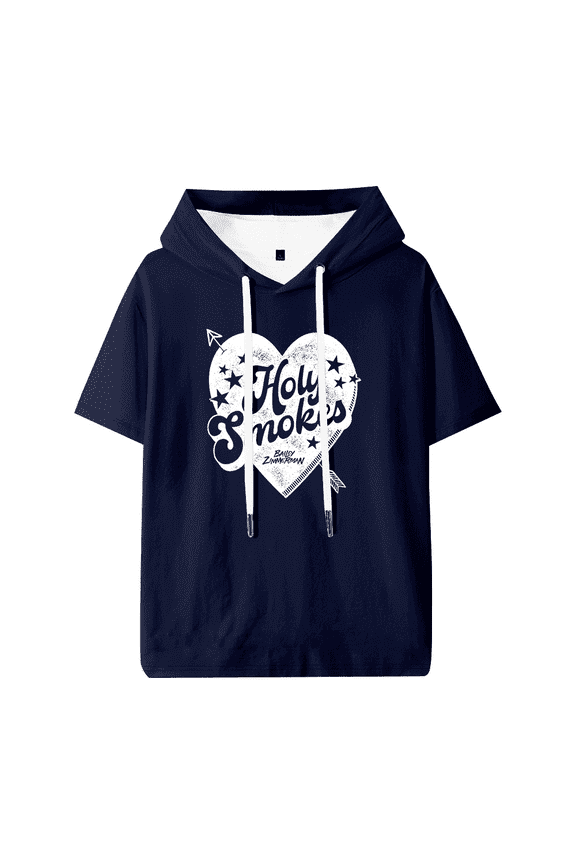 Bailey Zimmerman Holy Smokes Heart Hooded T-Shirt - Unisex Short Sleeve Casual Fashion Top