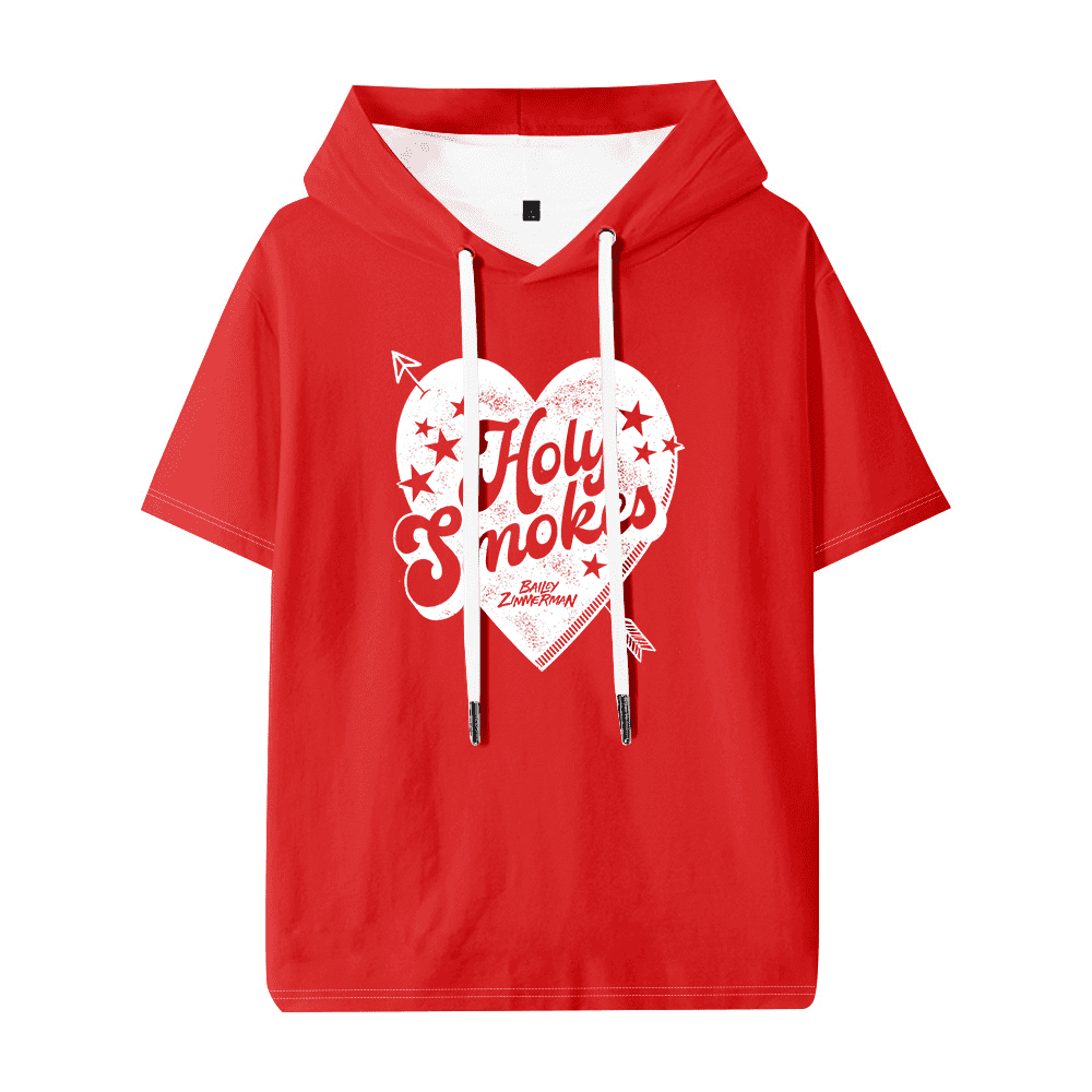Bailey Zimmerman Holy Smokes Heart Hooded T-shirt Women Men Short