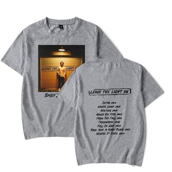 Bailey Zimmerman LeaveThe Light On T-shirts Merch pop graphics print Crewneck Unisex Trend Casual Short Sleeve Top