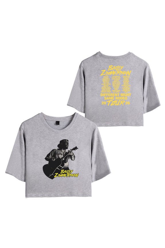 Bailey Zimmerman Merch 2026 Shirt Vintage Crop Top T-Shirt Fashion O-Neck Tops Oversize Tshirt Fashion Women Tee Y2k Top