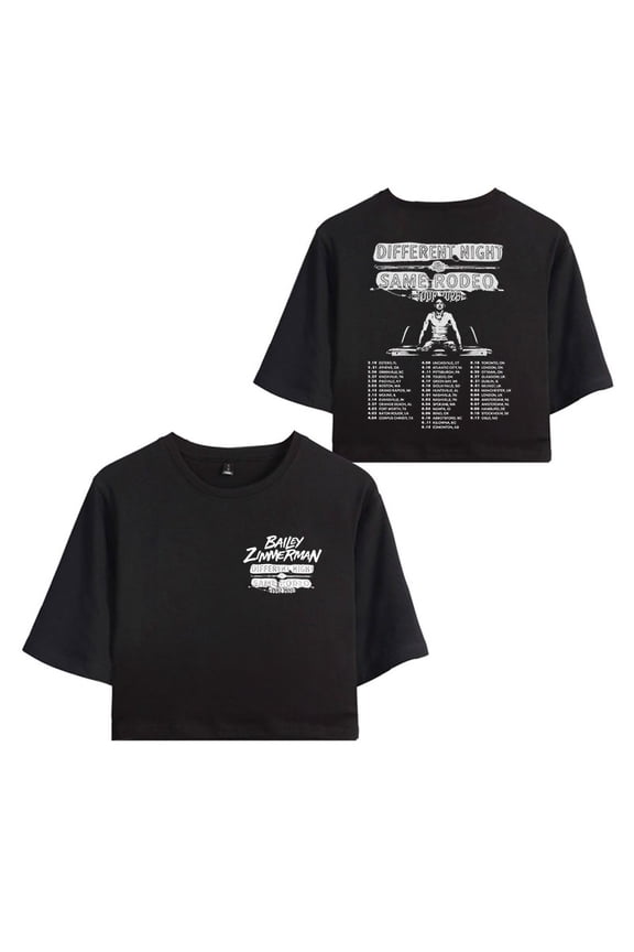 Bailey Zimmerman Merch 2026 Tour T-Shirt For Women&Girls Midriff Short Sleeve Summer Fashion Vest Lady Tee