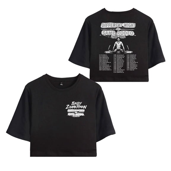 Bailey Zimmerman Merch 2026 Tour T-Shirt For Women&Girls Midriff Short Sleeve Summer Fashion Vest Lady Tee