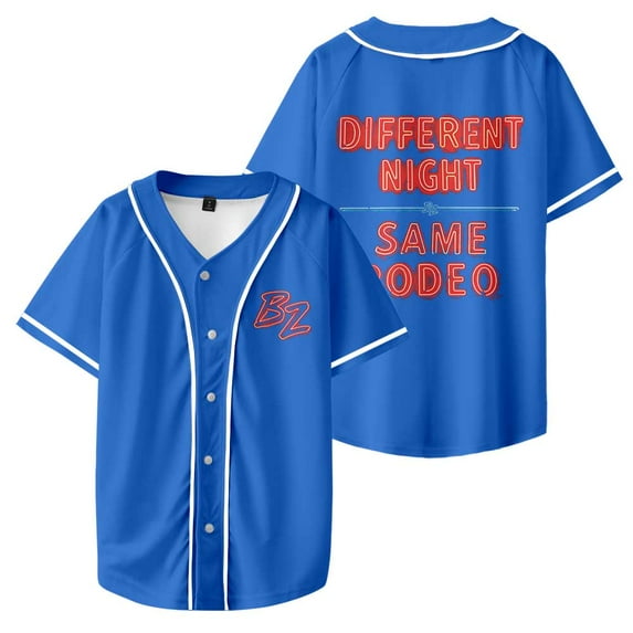 Bailey Zimmerman Merch Neon Sign Baseball Jersey Tee Merch Unisex V-Neck Summer Button Baseball T-Shirt