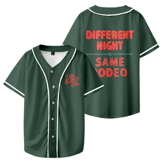 Bailey Zimmerman Merch Neon Sign Baseball Jersey Tee Merch Unisex V-Neck Summer Button Baseball T-Shirt