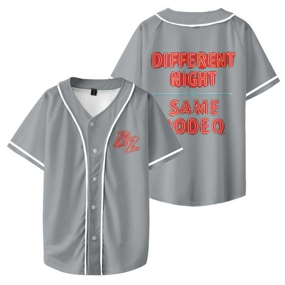 Bailey Zimmerman Merch Neon Sign Baseball Jersey Tee Merch Unisex V-Neck Summer Button Baseball T-Shirt