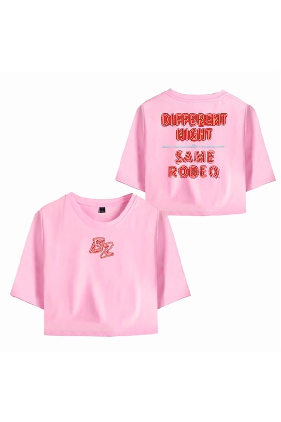 Bailey Zimmerman Merch Neon Sign T-Shirt For Women&Girls Midriff Short Sleeve Summer Clothing Vest Tee