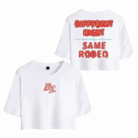 Bailey Zimmerman Merch Neon Sign T-Shirt For Women&Girls Midriff Short Sleeve Summer Clothing Vest Tee