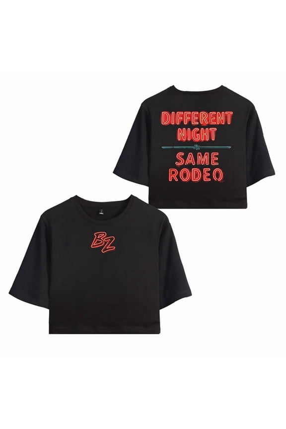 Bailey Zimmerman Merch Neon Sign T-Shirt For Women&Girls Midriff Short Sleeve Summer Clothing Vest Tee