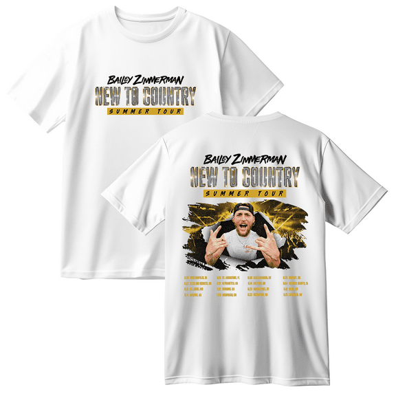 Bailey Zimmerman New To Country Summer Tour Cotton T-shirt Women Men Short Sleeve Crewneck Casual Streetwear Tee