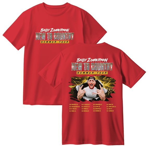 Bailey Zimmerman New To Country Summer Tour Cotton T-shirt Women Men Short Sleeve Crewneck Casual Streetwear Tee