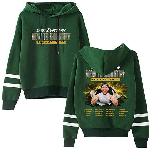 Bailey Zimmerman New To Country Summer Tour Hoodie Pocketless Long Sleeve Sweatshirt Pullover Clothes