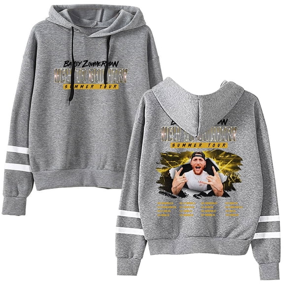 Bailey Zimmerman New To Country Summer Tour Hoodie Pocketless Long Sleeve Sweatshirt Pullover Clothes