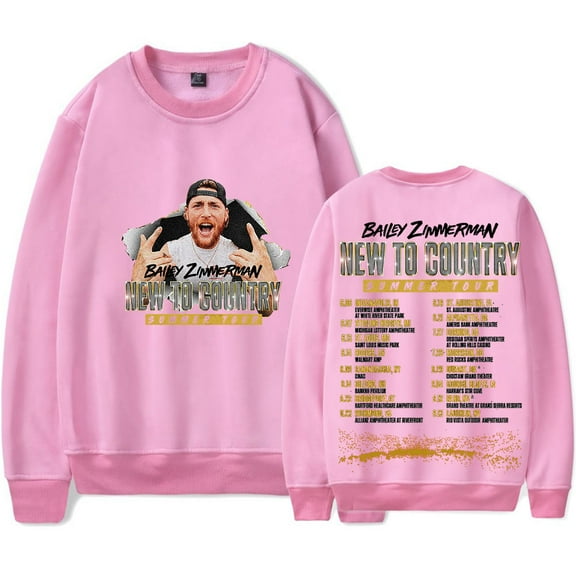 Bailey Zimmerman New To Country Summer Tour Merch Crewneck Sweatshirts Cosplay Unisex Long Sleeve