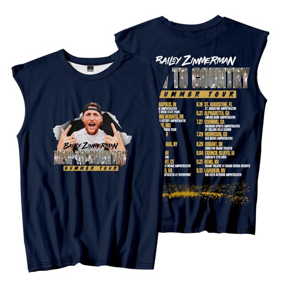 Bailey Zimmerman New To Country Summer Tour Merch Sleeveless T-Shirts Women Men Fashion Tank Tops