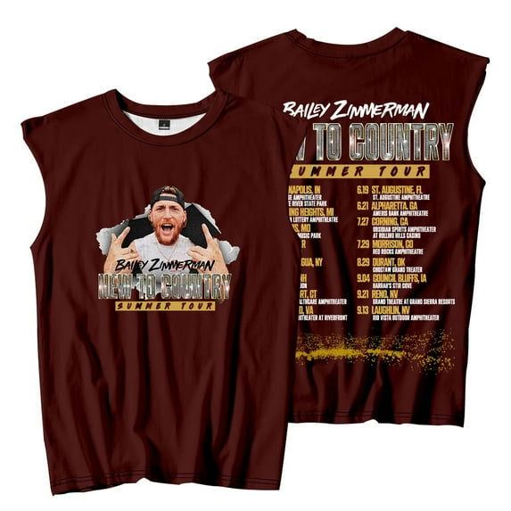 Bailey Zimmerman New To Country Summer Tour Merch Sleeveless T-Shirts Women Men Fashion Tank Tops