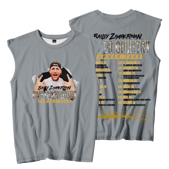 Bailey Zimmerman New To Country Summer Tour Merch Sleeveless T-Shirts Women Men Fashion Tank Tops