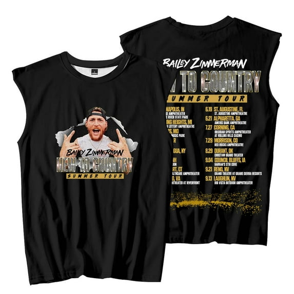Bailey Zimmerman New To Country Summer Tour Merch Sleeveless T-Shirts Women Men Fashion Tank Tops