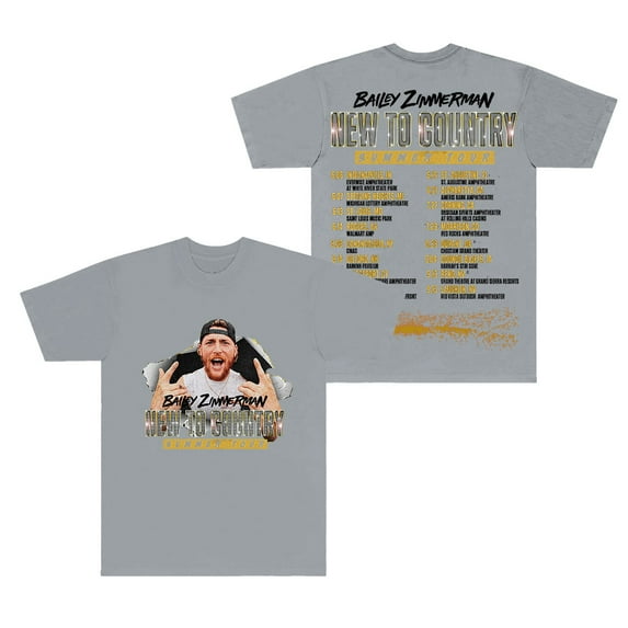 Bailey Zimmerman New To Country Summer Tour Merch T-Shirts Cosplay Unisex Crewneck Short Sleeve Tee