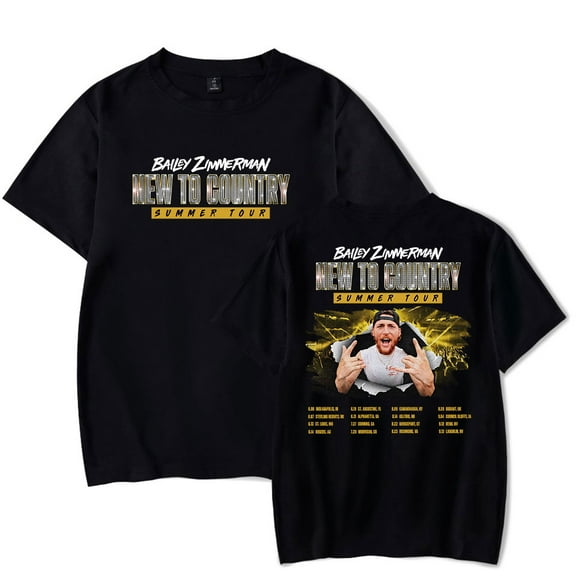 Bailey Zimmerman New To Country Summer Tour Tee Unisex Crewneck Short Sleeve T-shirt