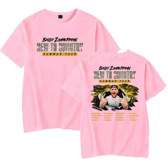 Bailey Zimmerman New To Country Summer Tour Tee Unisex Crewneck Short Sleeve T-shirt